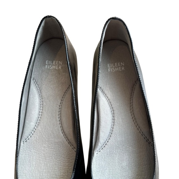 Eileen Fisher - Patent Leather Ballet Flats Black Size 10 - Picture 9 of 9